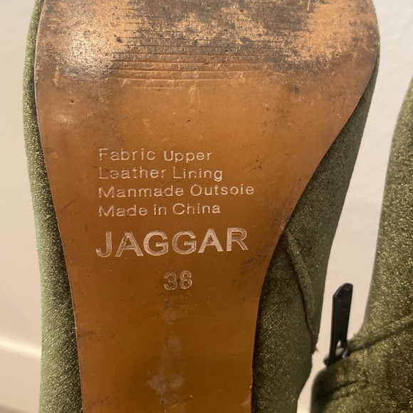 Jaggar Dark Green Velvet Ankle Boots - Picture 11 of 11